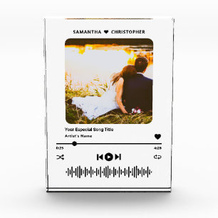 Custom Song Music Player Style Personalised Name Photo Block