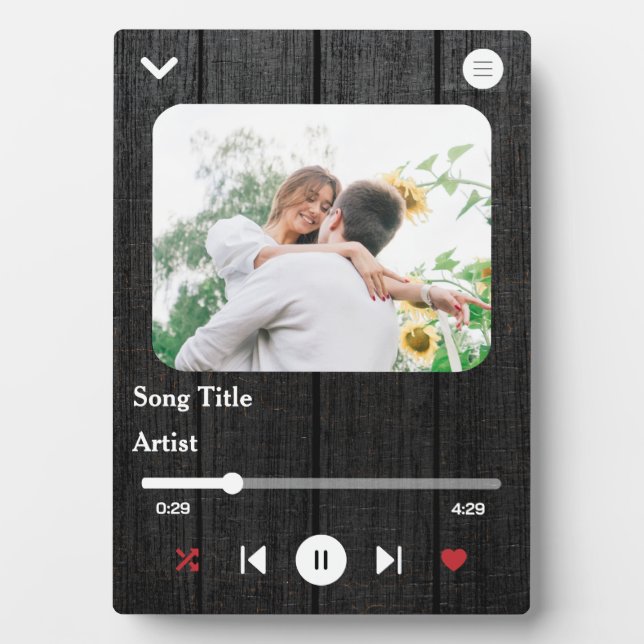 Custom Song Name & Photo Love For The Couple Plaque (Front)