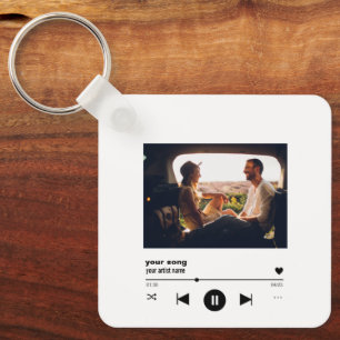 Custom Song QR Code With Picture Personalised  Key Ring