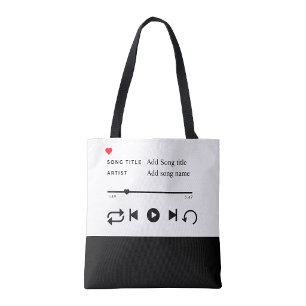 Custom Song Title Tote Bag  Personalised Music bag