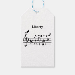 Custom Songbird Treble Clef Art Gift Tags