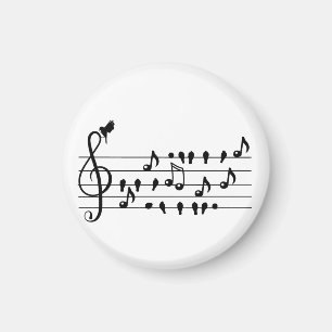 Custom Songbird Treble Clef Art Magnet