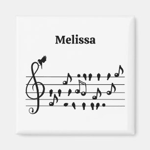 Custom Songbird Treble Clef Art Magnet