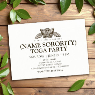 Custom Sorority Greek Toga Party Invitation