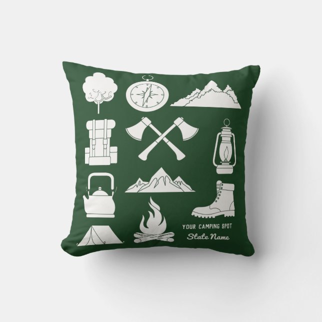 Custom Souvenir Camping Collage Campers Cushion (Front)