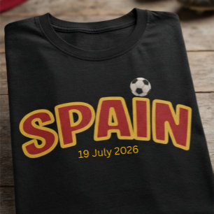 Custom Spain Flag Colour Sports  T-Shirt