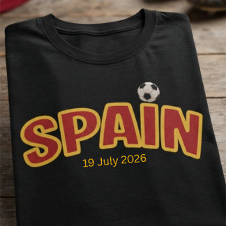 Custom Spain Flag Colour Sports T-Shirt