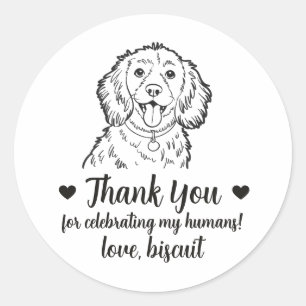 Custom Spaniel Dog Wedding Favour Stickers