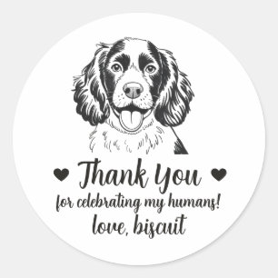 Custom Spaniel Dog Wedding Favour Stickers