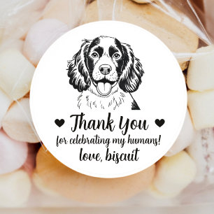 Custom Spaniel Dog Wedding Favour Stickers