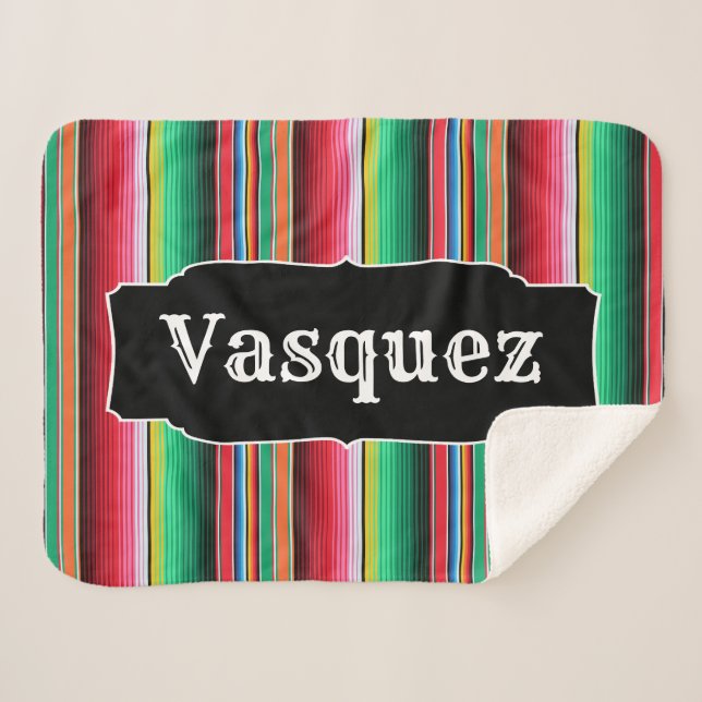 Custom Spanish Serape Mexican Blanket Personalised (Front (Horizontal))