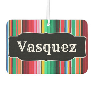 Custom Spanish Serape Mexican Blanket Personalised Car Air Freshener