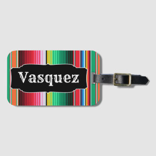 Custom Spanish Serape Mexican Blanket Personalised Luggage Tag