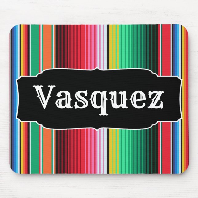 Custom Spanish Serape Mexican Blanket Personalised Mouse Pad (Front)