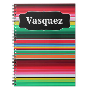 Custom Spanish Serape Mexican Blanket Personalised Notebook