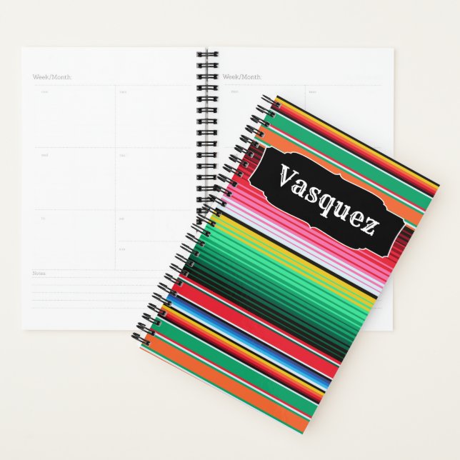 Custom Spanish Serape Mexican Blanket Personalised Planner (Display)