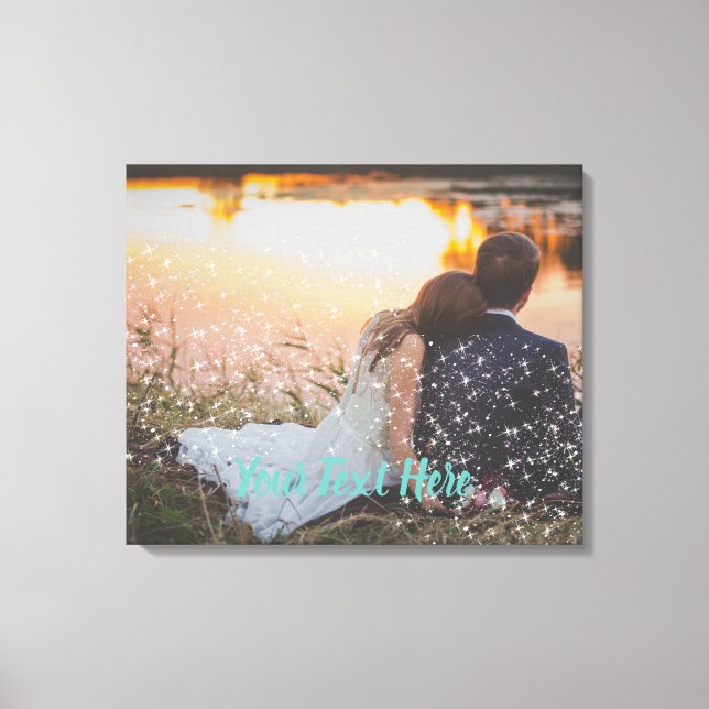 Custom Sparkle Light Effect Wedding Canvas Idea Print (Front)