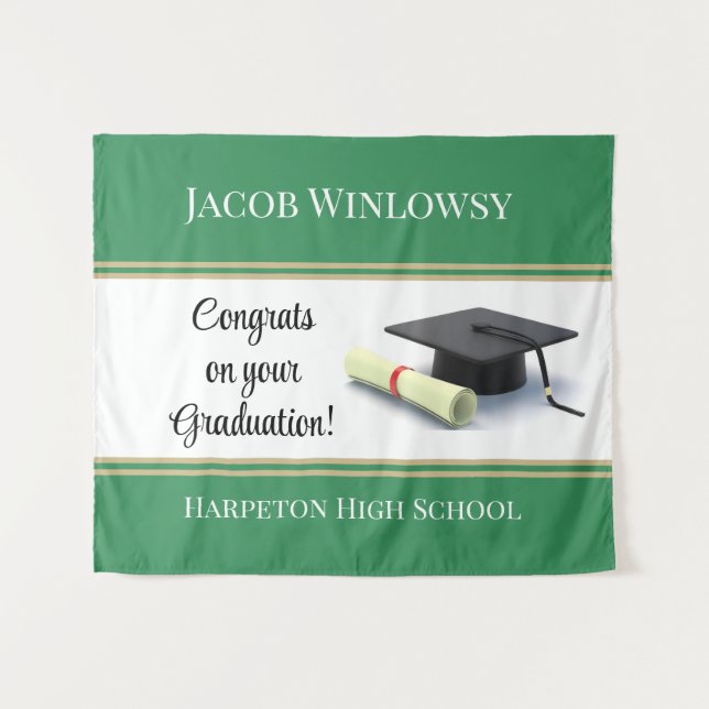 Custom Special Graduation Wall Tapestry (Front (Horizontal))
