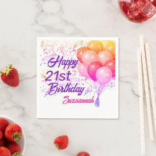 Custom Special Occasion Confetti with Balloons  Napkin