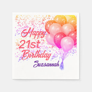 Custom Special Occasion Confetti with Balloons  Napkin