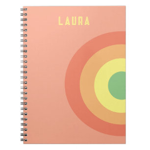 custom Spiral Notebook target rainbow pink, peach