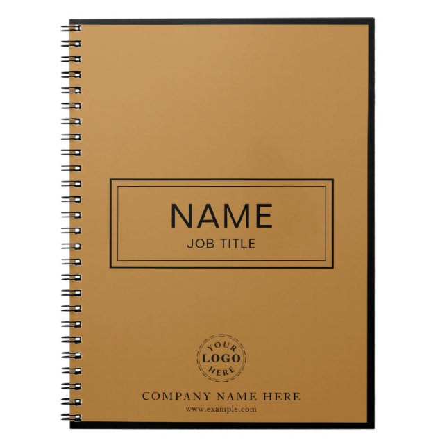 Custom Spiral Notebook with Name & Business Logo (Front)