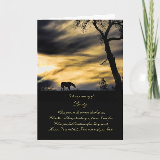 Custom Spiritual Horse Sympathy Card (Front)