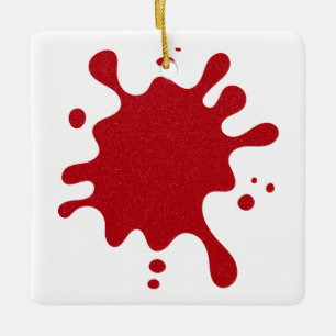Custom Splatter Tomato Red Ornament – White Base
