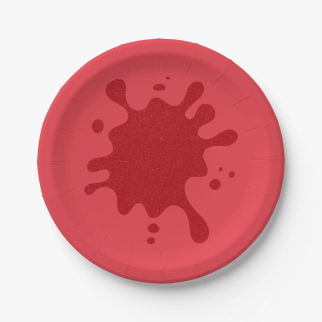 Custom Splatter Tomato Red Party Plates (Front)