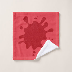 Custom Splatter Tomato Red Washcloth Wash Cloth