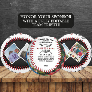 Custom Sponsor Thank You Gift with Team Photos Baseball