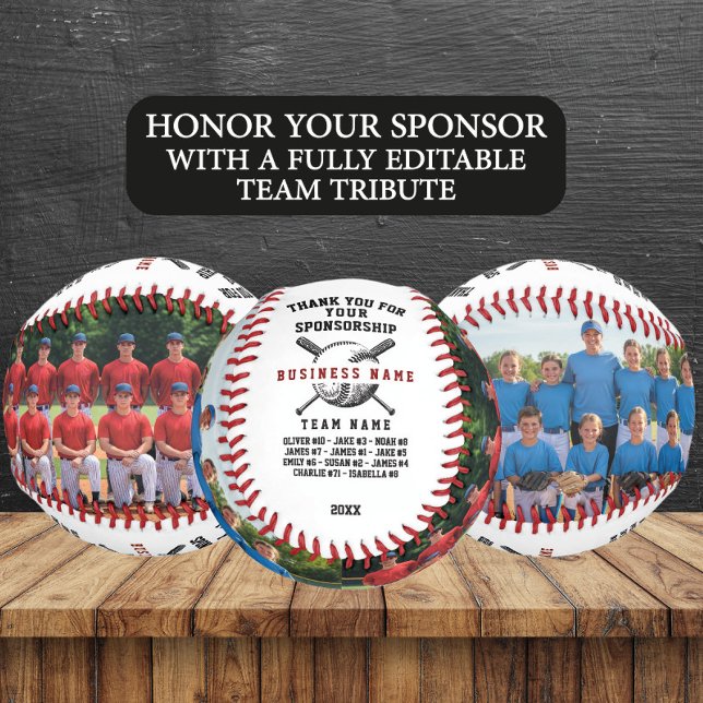 Custom Sponsor Thank You Gift with Team Photos Baseball (Creator Uploaded)