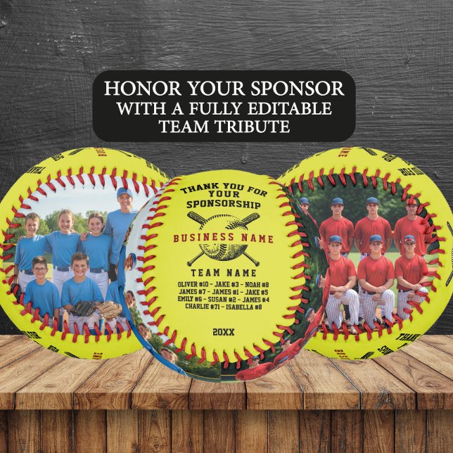 Custom Sponsor Thank You Gift with Team Photos Softball (Creator Uploaded)