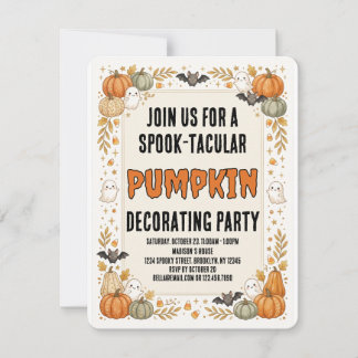Custom Spooktacular Pumpkin Party CUTE Halloween RSVP Card