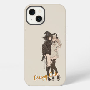 Custom Spooky Beautiful Muted Beige Goth AnimeGirl iPhone 13 Case