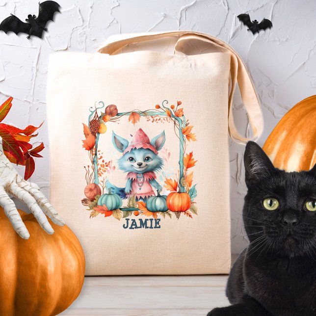 Custom Spooky Cute Fox Pumpkin Patch Halloween  Tote Bag (Creator Uploaded)