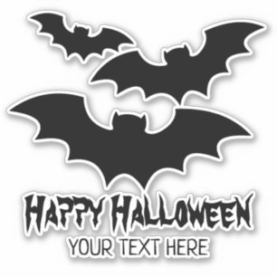 Custom spooky Halloween black bats vinyl cut-out
