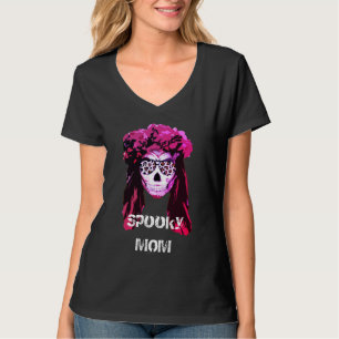 Custom Spooky MOM Cute Funny Women V-neck T-Shirt