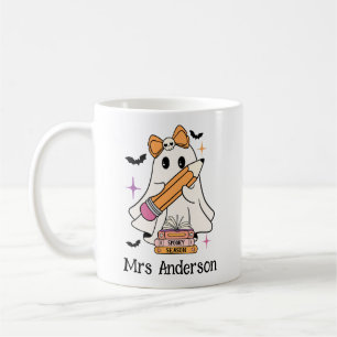 Custom “Spooky Teacher Club” Halloween Cute Ghost Coffee Mug