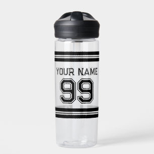 Custom sport jersey number athletic stripe plastic water bottle