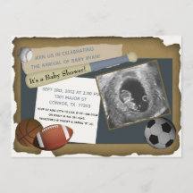 Custom Sports Baby Shower/Birthday Invitation