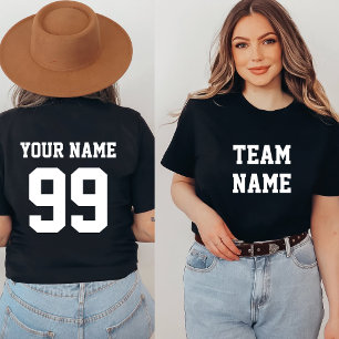 Custom Sports Baseball Team Front Back Name Number T-Shirt