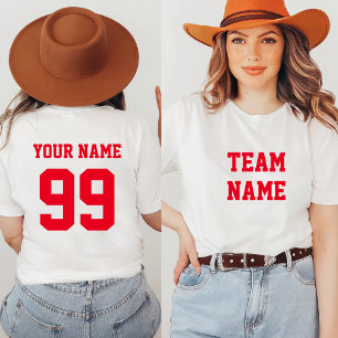 Custom Sports Baseball Team Front Back Name Number T-Shirt