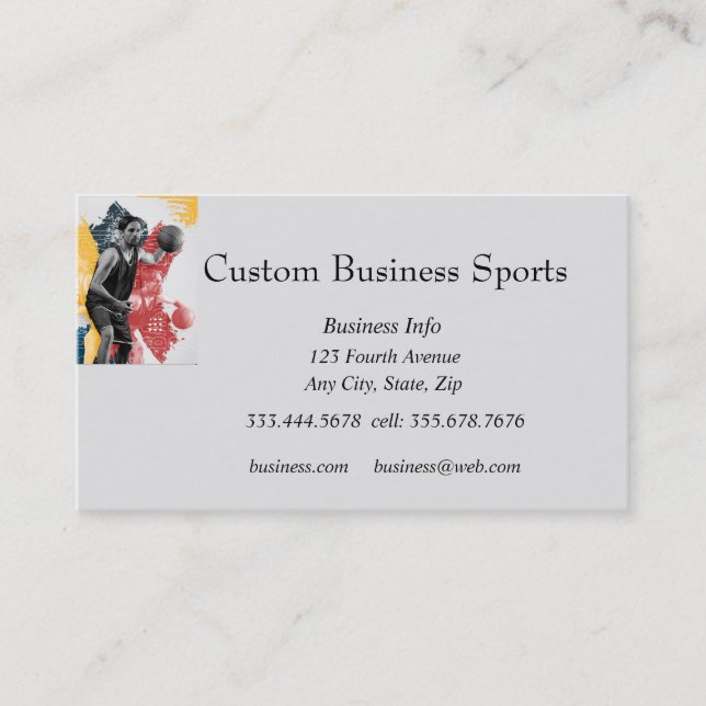 Custom Sports Basketball Coach Store Business Card (Front)
