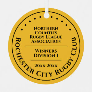 Custom Sports Club Winners Medal Style Metal Tree Decoration