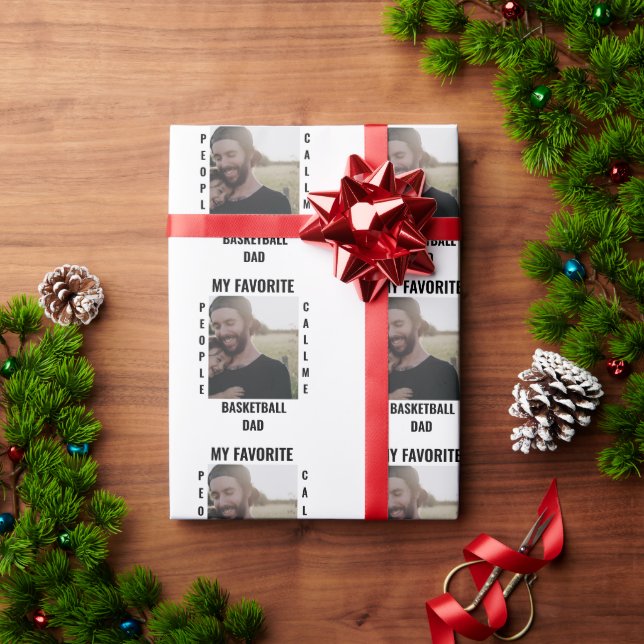 Custom Sports dad Sports mom photo template Wrapping Paper (Holiday Gift)