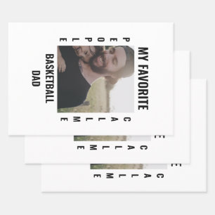 Custom Sports dad Sports mom photo template Wrapping Paper Sheet