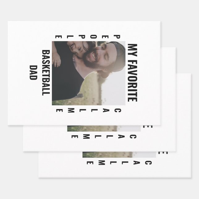 Custom Sports dad Sports mom photo template Wrapping Paper Sheet (Set)