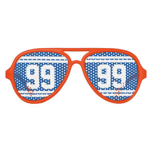 Custom sports fan football jersey number funny aviator sunglasses