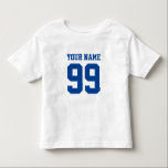 Custom sports football jersey for toddler  toddler T-Shirt<br><div class="desc">Custom sports football jersey for toddler . Custom kids clothing for boys and girls. Personalise with name of child. Cute gift idea for 1st Birthday. Make your own team clothes for grandchild, grandson, granddaughter, nephew, niece etc. Kids sportswear. Suitable for all sports; soccer, volleyball, baseball, softball, basketball, hockey, football, rugby...</div>